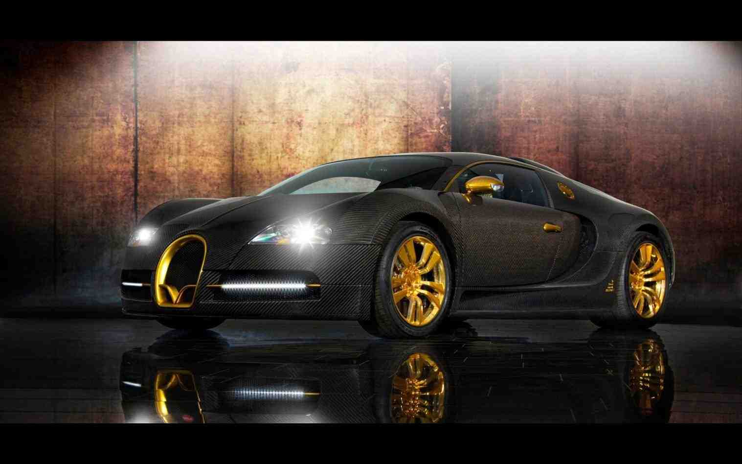 golden bugatti with diamond