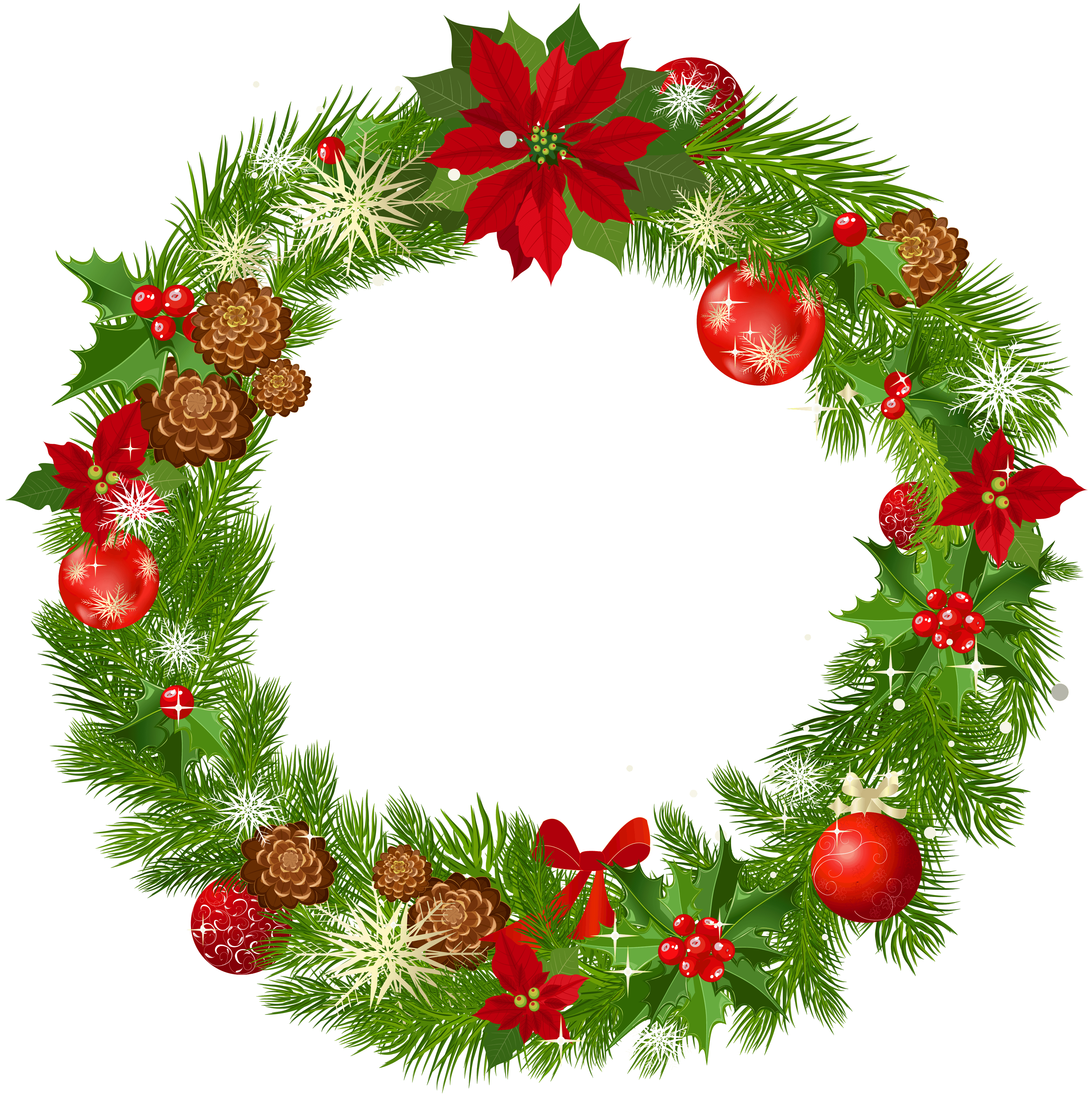 Large Deco Christmas Wreath PNG Picture