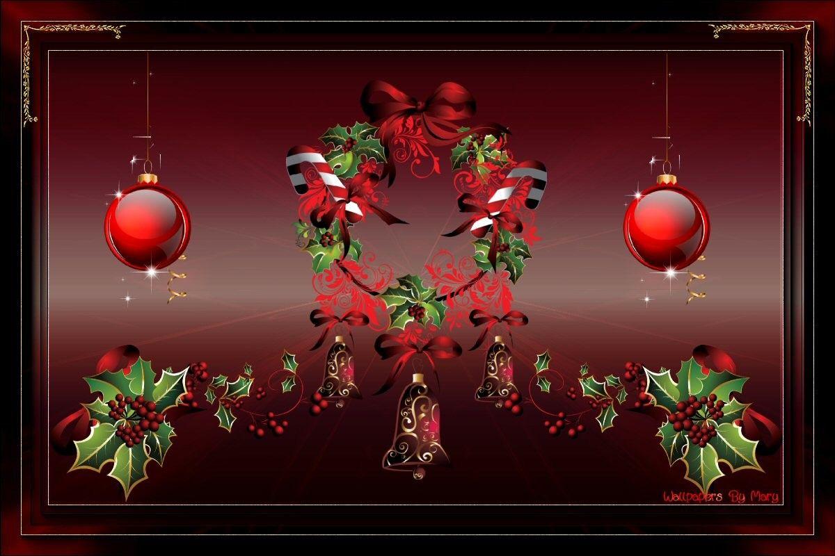 Photo Collection Christmas Wreath With Snow Desktop Wallpaper