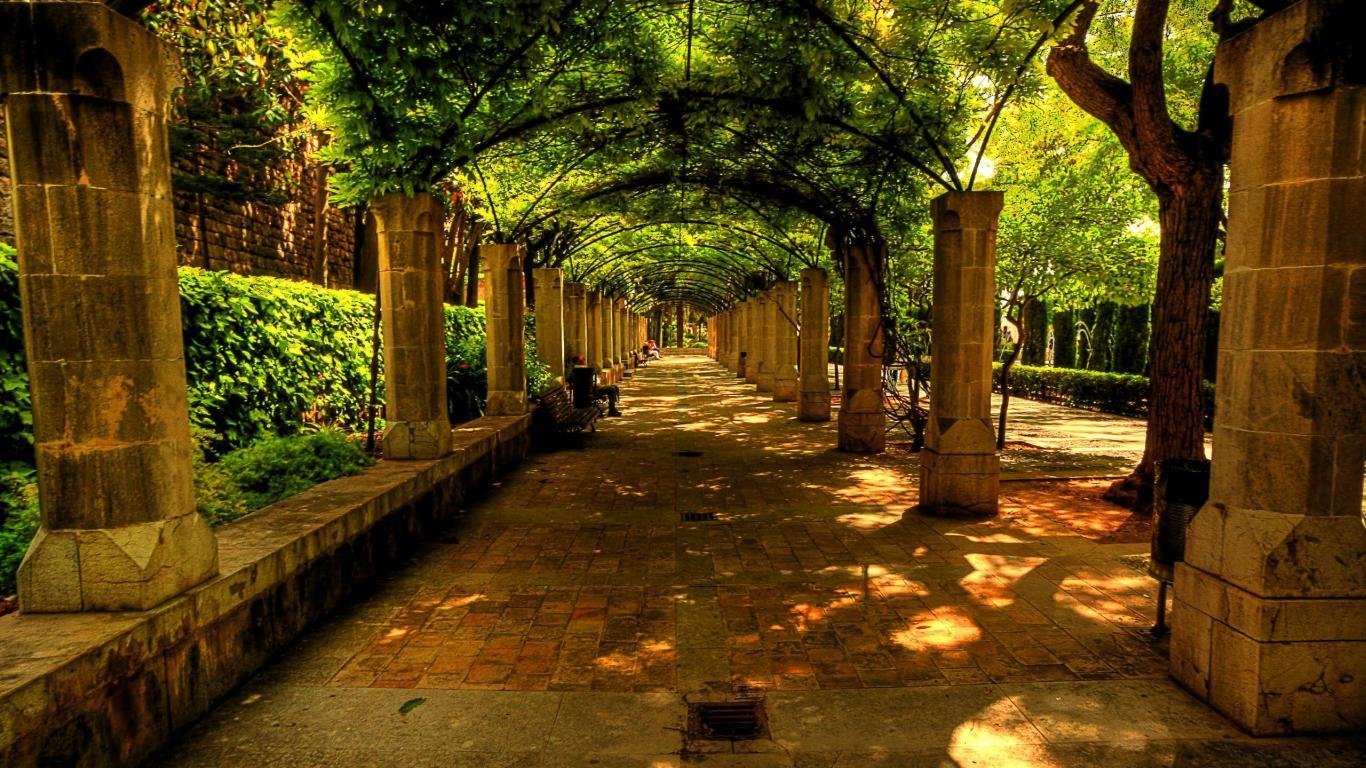 Download Architecture Beautiful Place Alley Bench City Nature Park