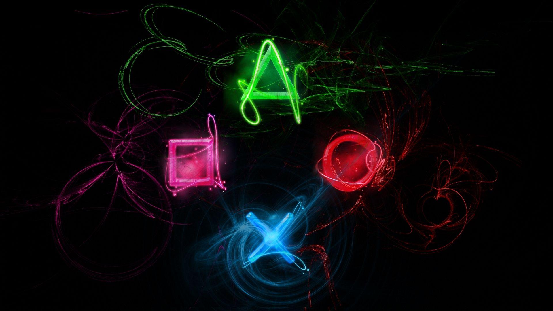 Download Wallpaper 1920x1080 Playstation, Symbols, Graphics Full