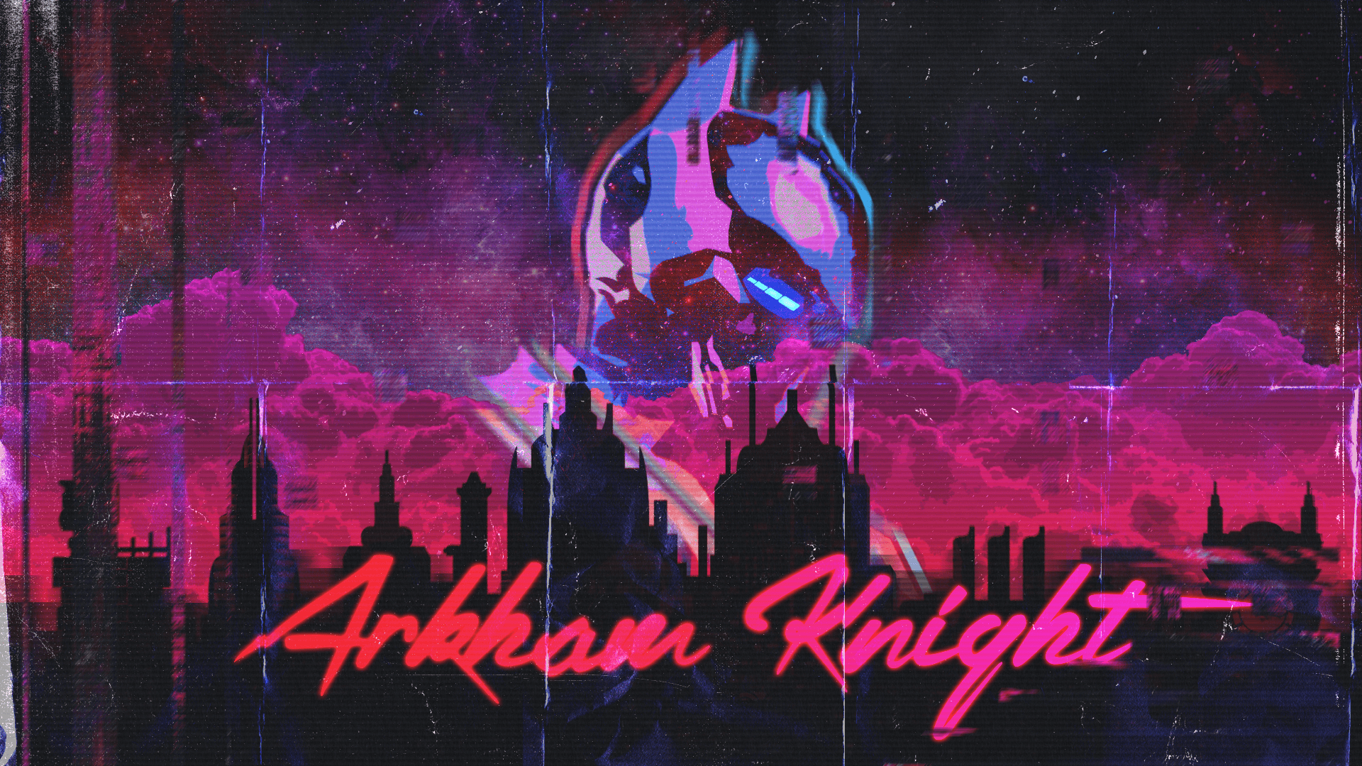 Arkham Knight retrowave wallpaper • meh.ro