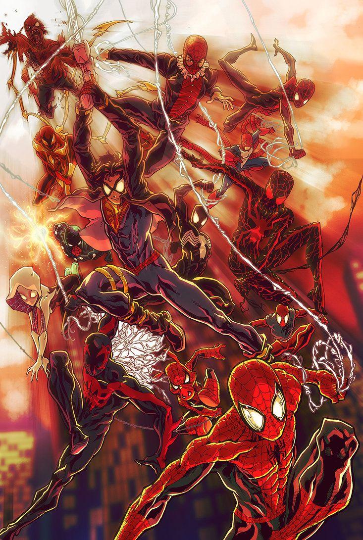 Spider Verse By Sebastian Von Buchwald. Marvel DC Image Dark