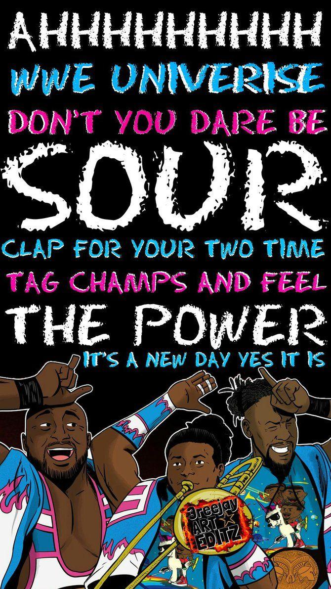 WWE NEW DAY CARTOON POSTER NON RAINBOW EFFECT