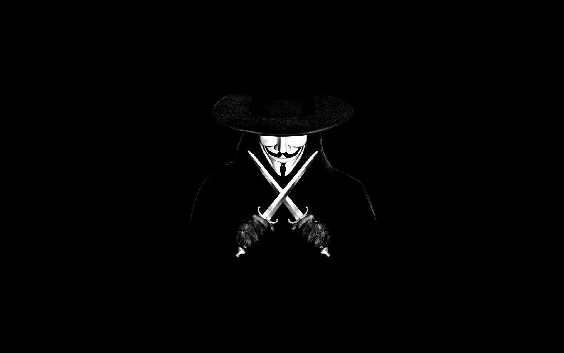 HD Background Anonymous Mask Hacker Group Machete Jacket Wallpaper