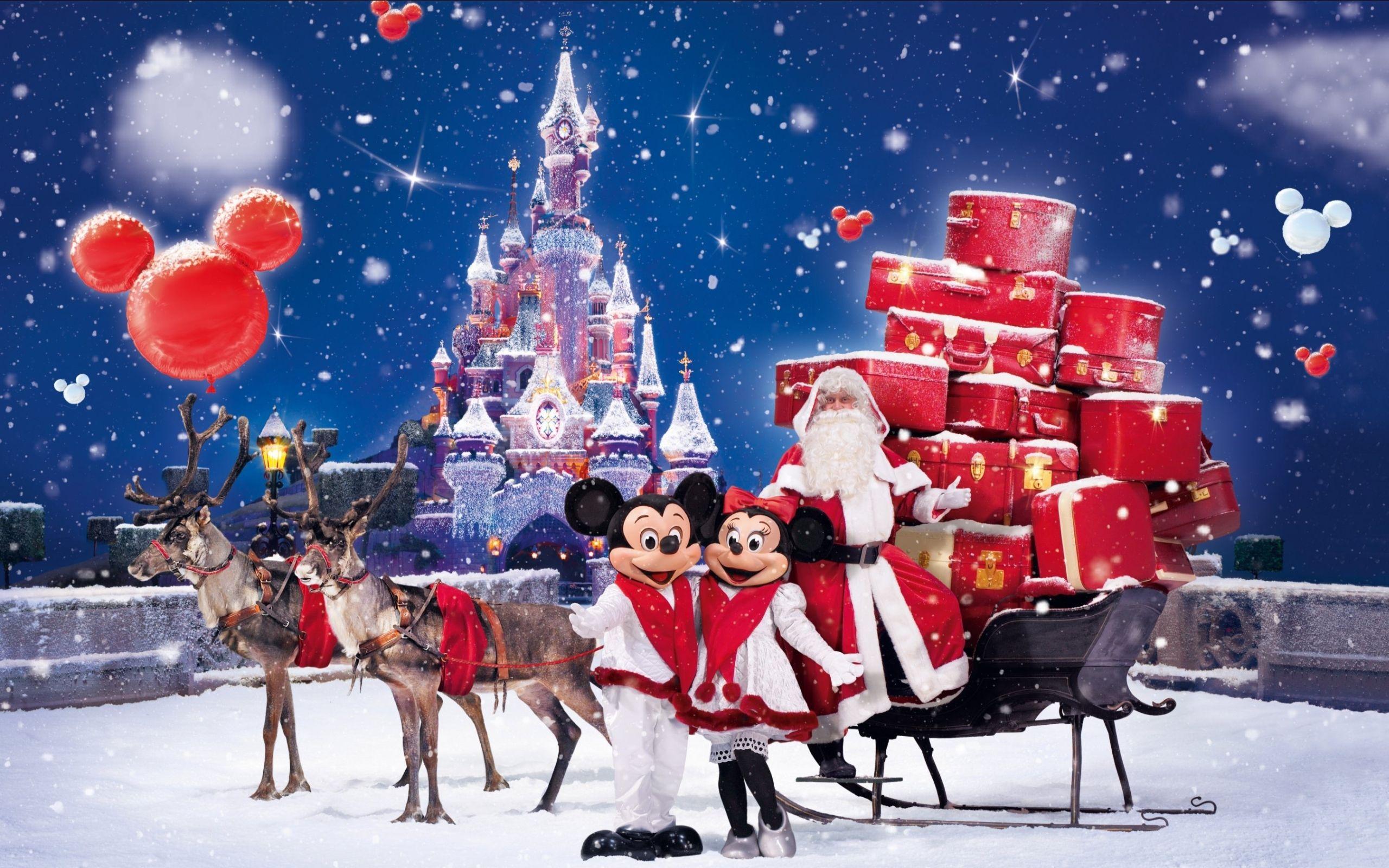Christmas Wallpapers Santa Claus Gifts Wishes Greetings Micky Mouse