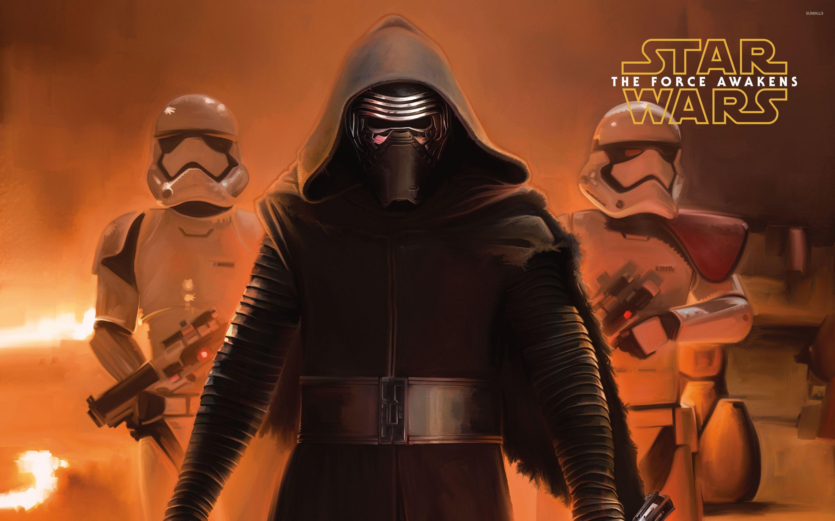Kylo Ren and stormtroopers Wars: The Force Awakens