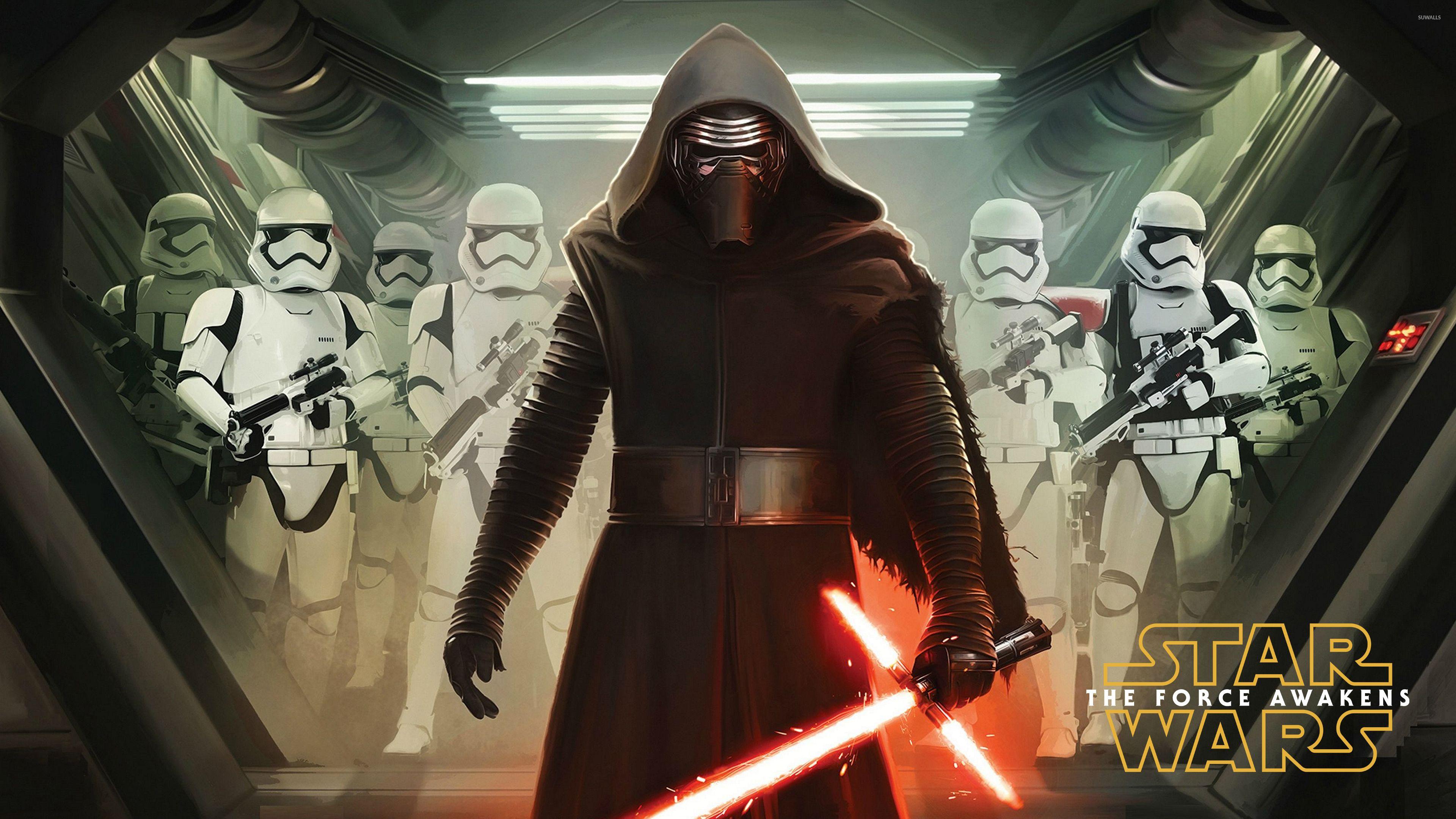 Kylo Ren with stormtroopers Wars: The Force Awakens