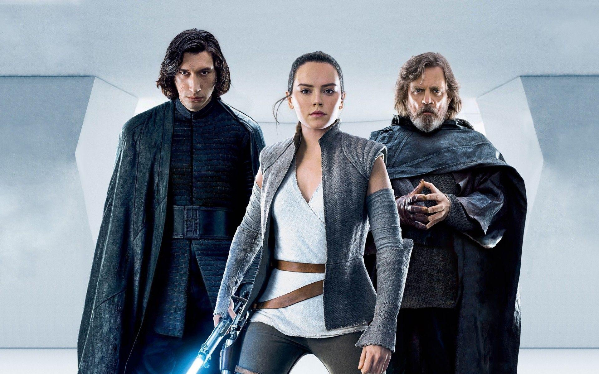 Wallpaper Star Wars: The Last Jedi, Rey, Daisy Ridley, Adam Driver
