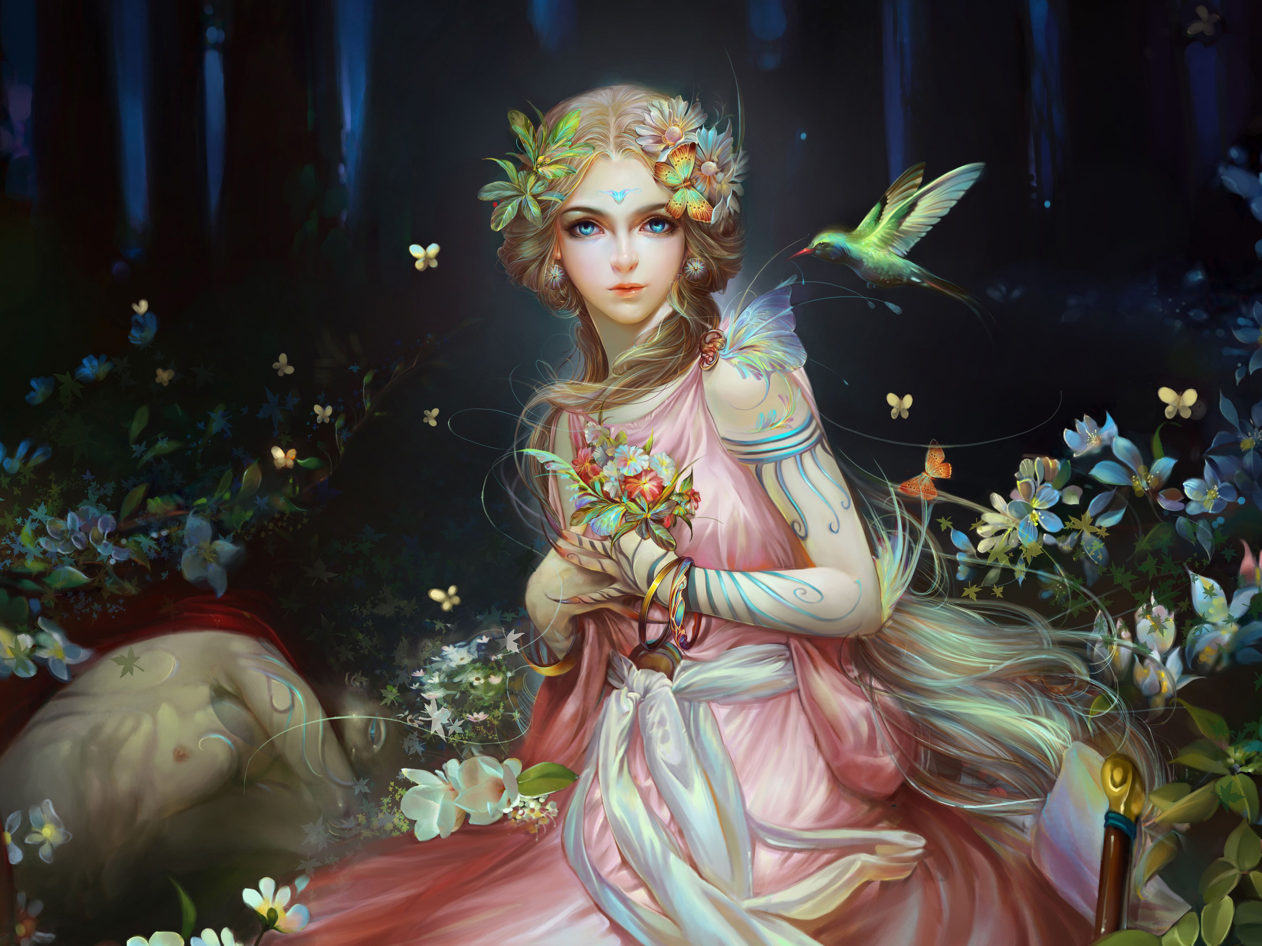 Wallpaper Fantasy girl, Beautiful, Fairy, Artwork, 4K, Creative