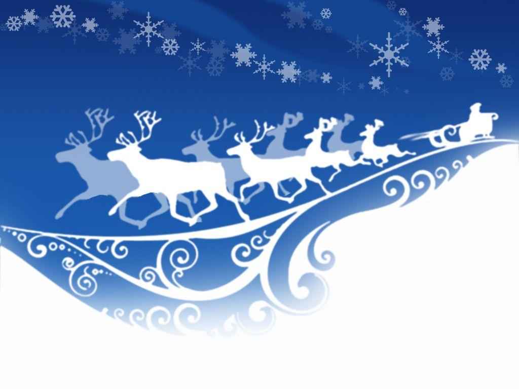 Santa Claus Reindeer HD Wallpaper. Santa Flying Reindeer Sleigh