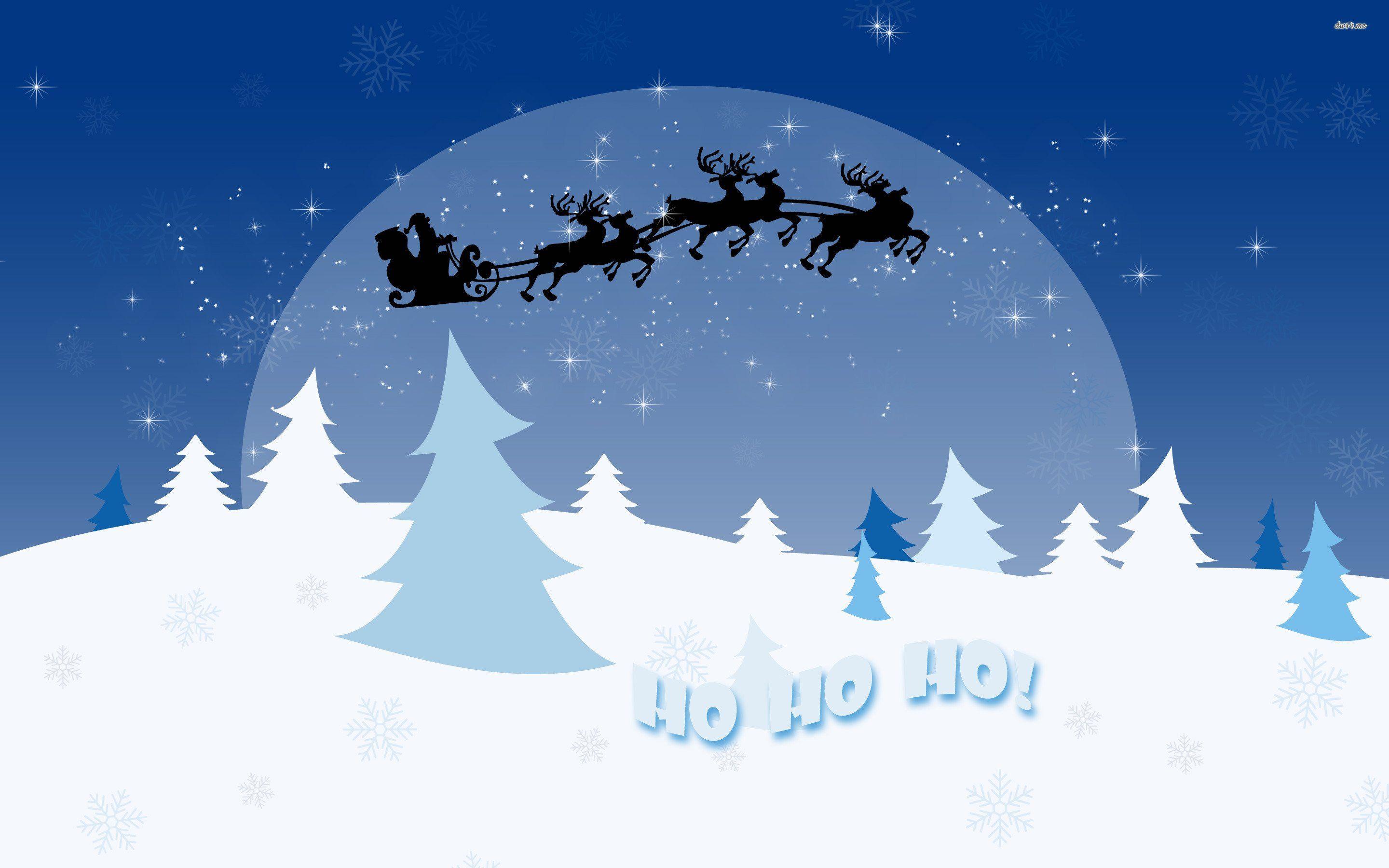 Santa's Sleigh In The Sky Wallpapers Wallpaper Cave
