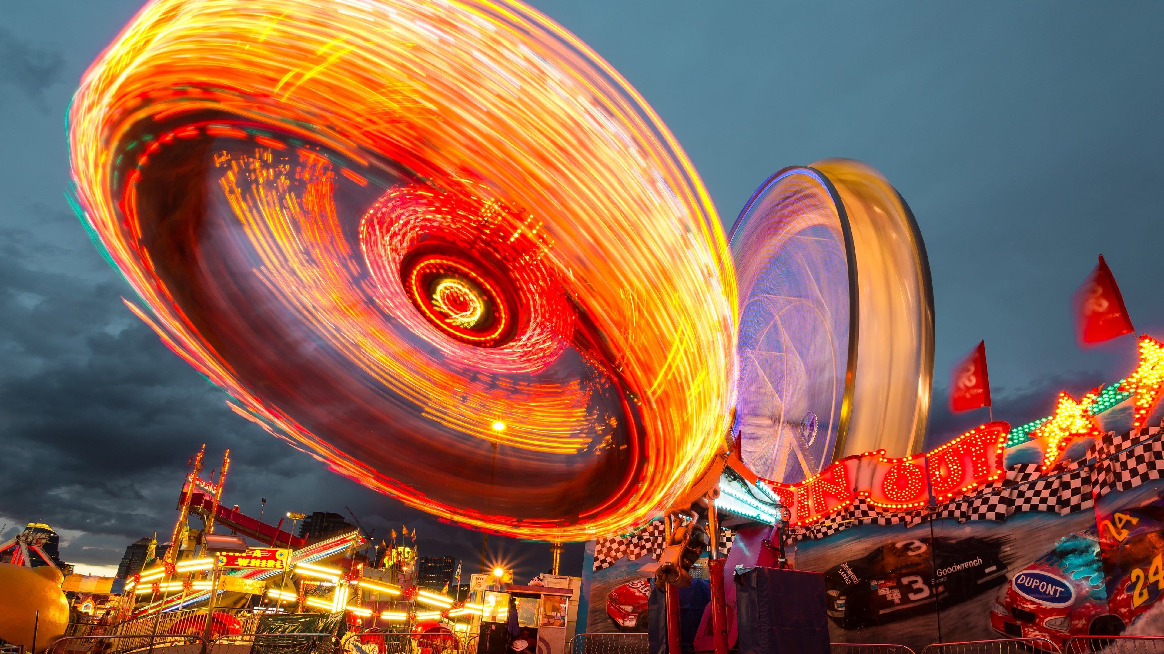 amusement park motion blur Wallpaper and Free