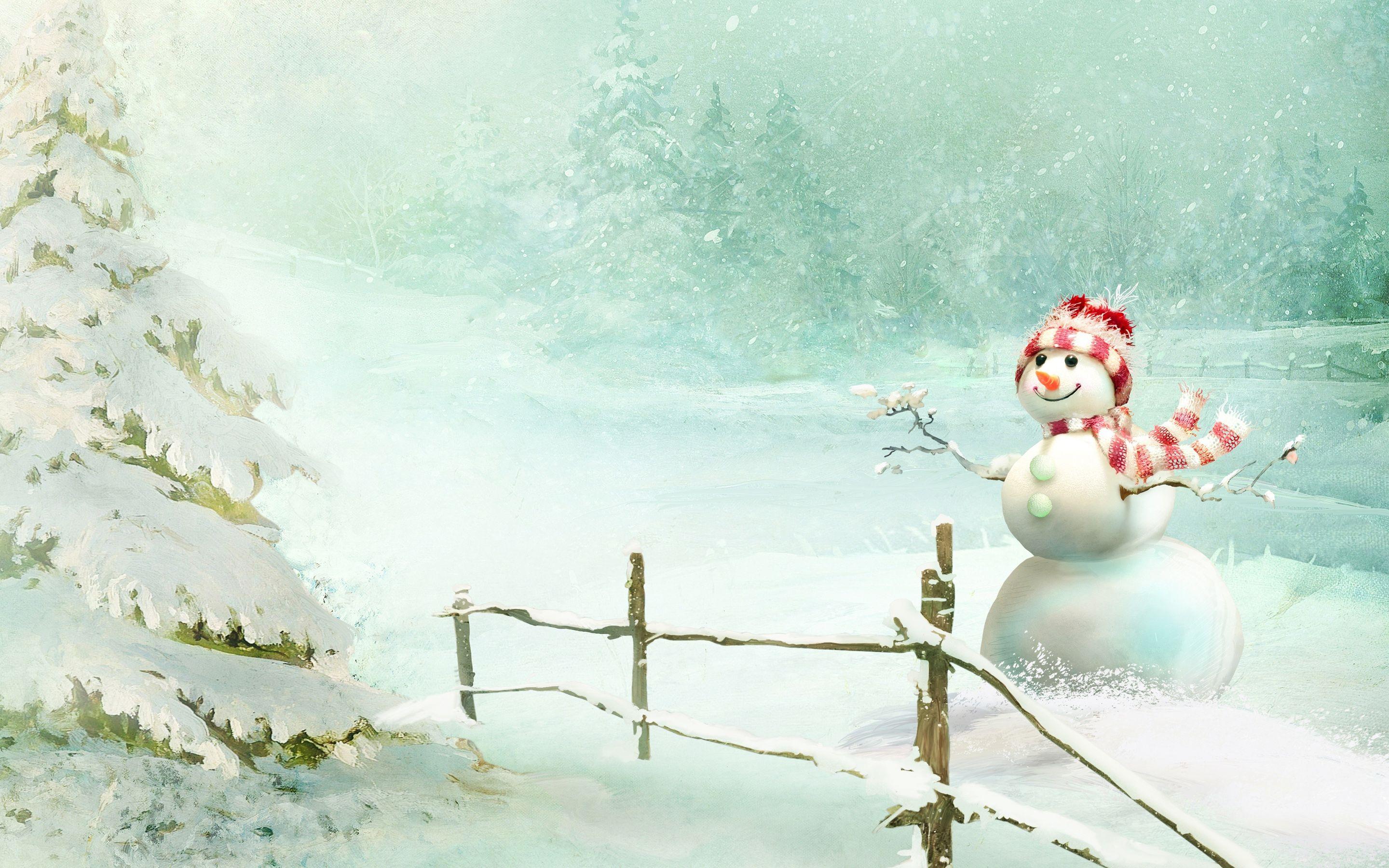 Christmas Snowman Wallpaper