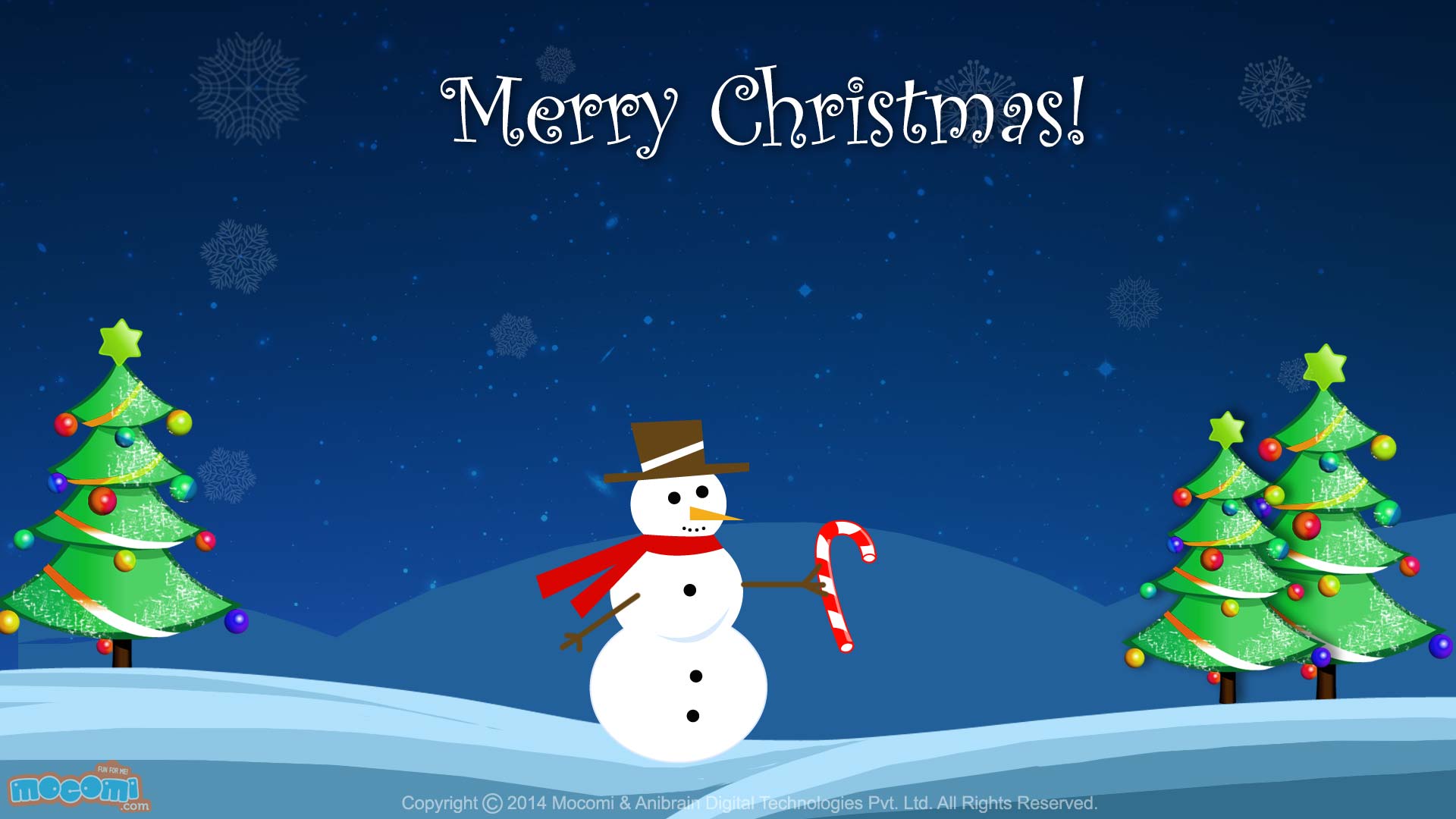 Christmas Snowman Wallpaper for Kids