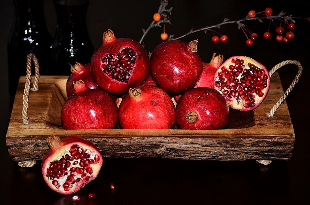 Grain Pomegranate Food Black background