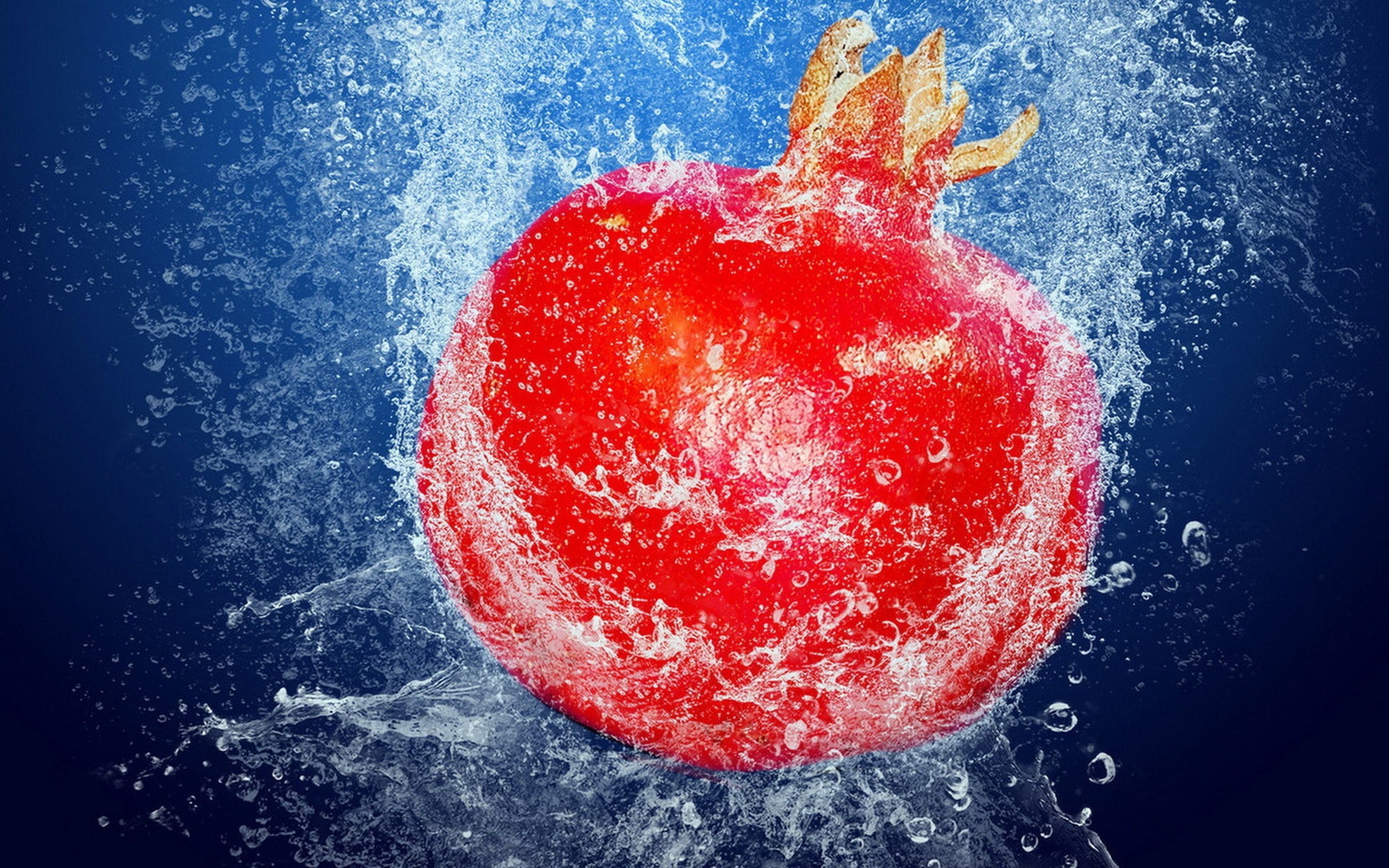 Download Wallpaper 3840x2400 Pomegranate, Spray, Food, Fruit Ultra