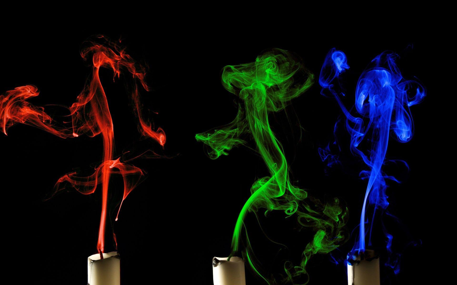 Colorful candle smoke wallpaper. Wallpaper Wide HD