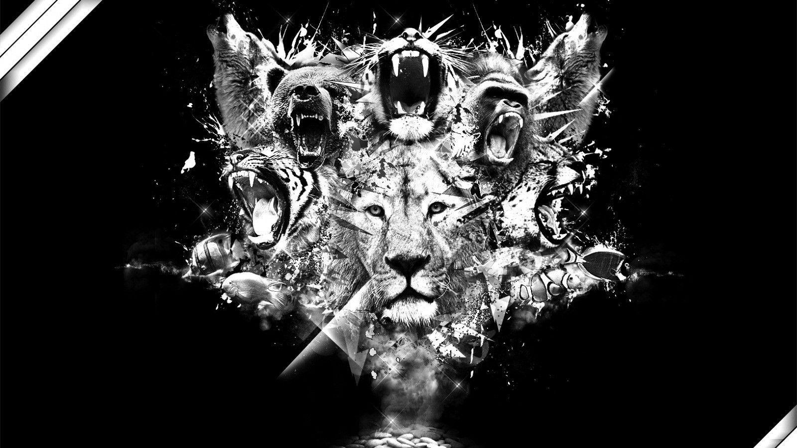 image of White Lion Wallpaper Art - #SC