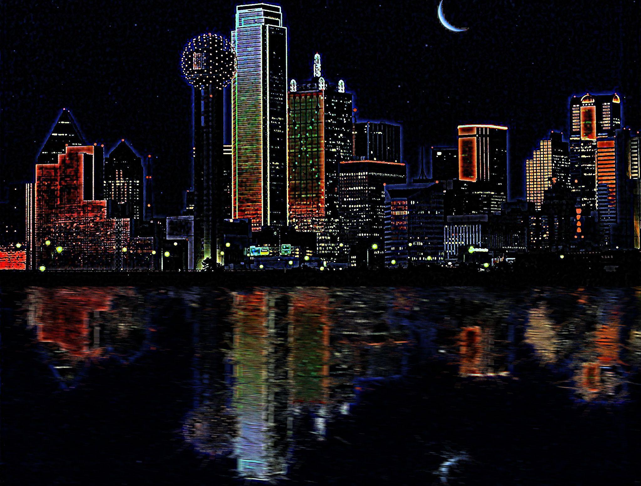 Photo Collection Dallas Night Skyline Hd Wallpapers.