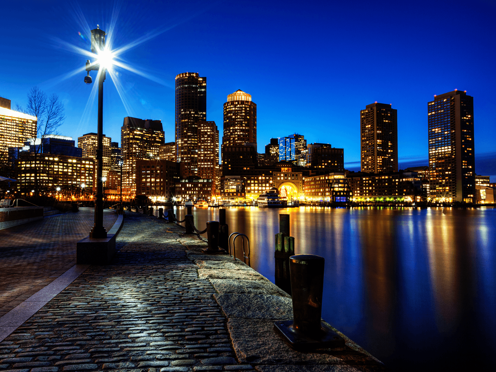 Boston Night Skyline wallpaper
