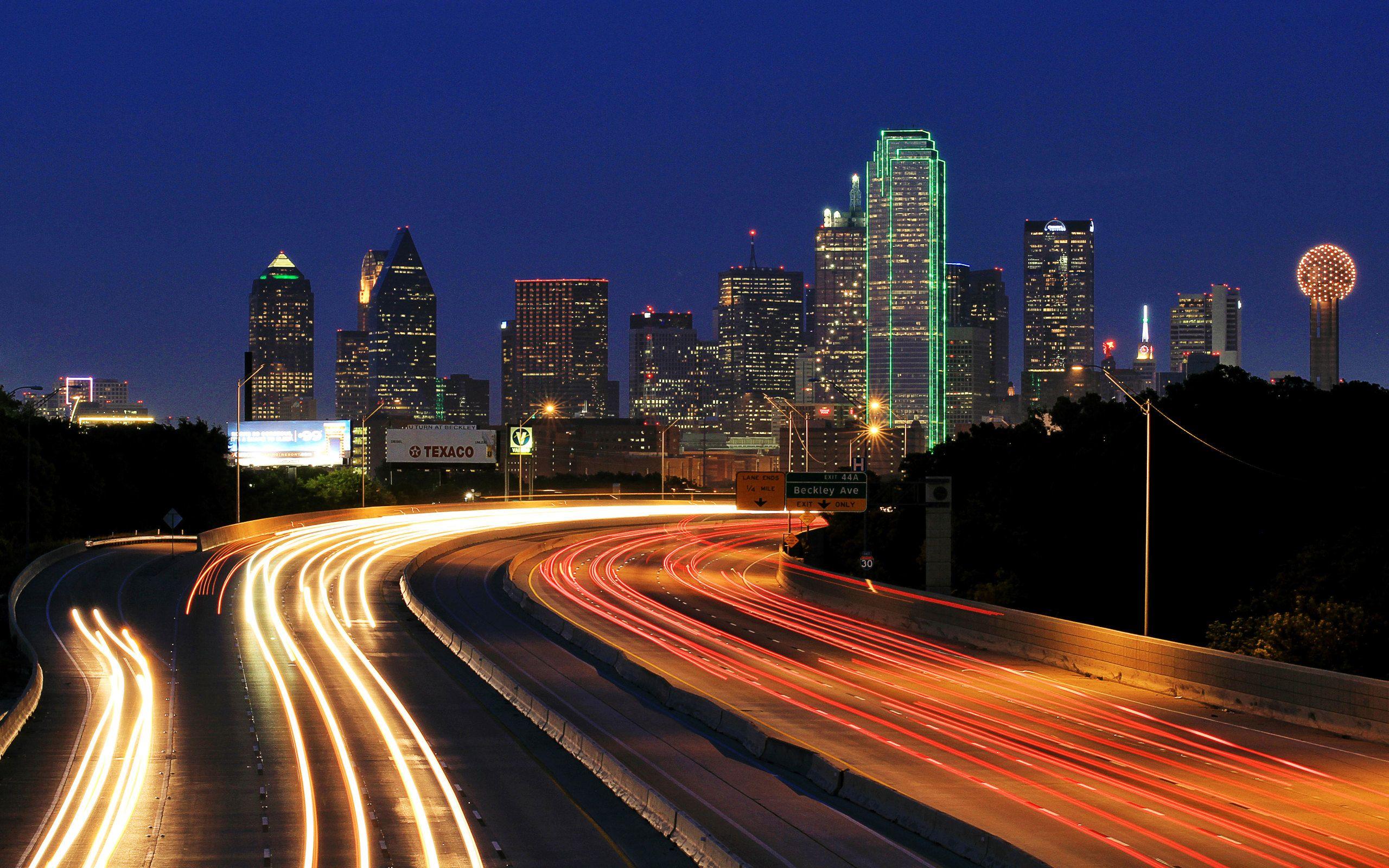Dallas Texas Lights Skyscrapers, HD 4K Wallpaper