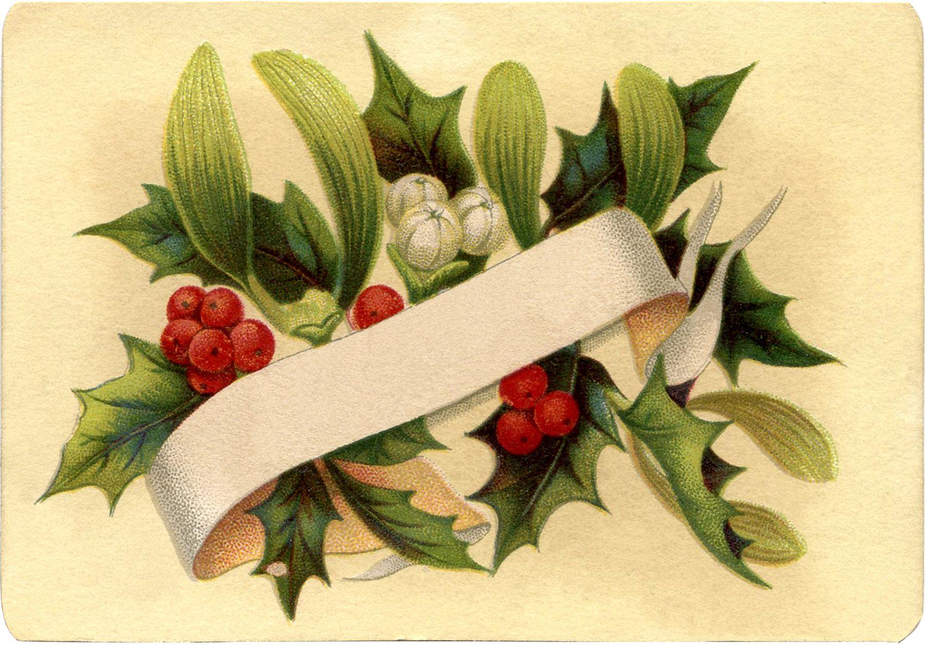 Gorgeous Christmas Holly Label! Graphics Fairy