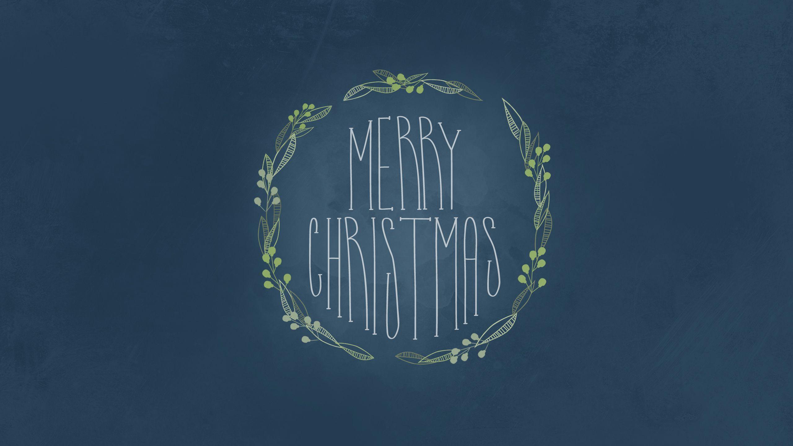 Merry Christmas Mistletoe Illustration Desktop Wallpaper