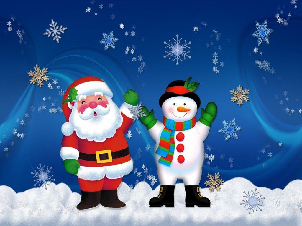 Santa y Snowman copos de Nieve. Navidad. Christmas