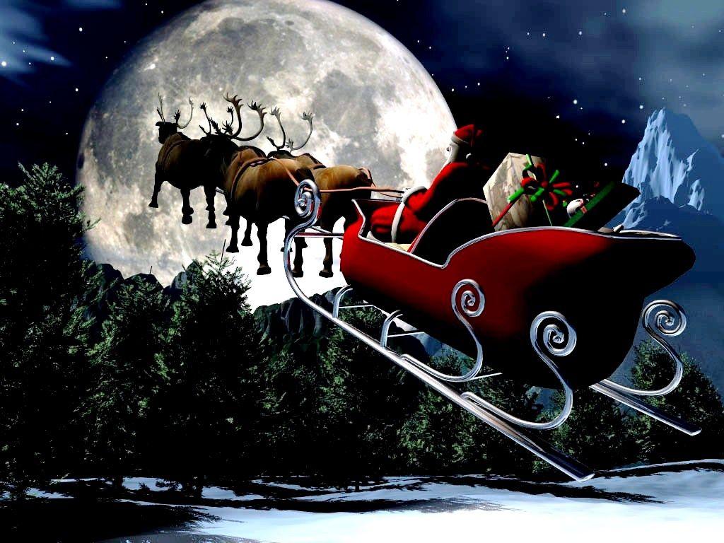 3D Animated Christmas Wallpaper Santa Sledge photo of 3D