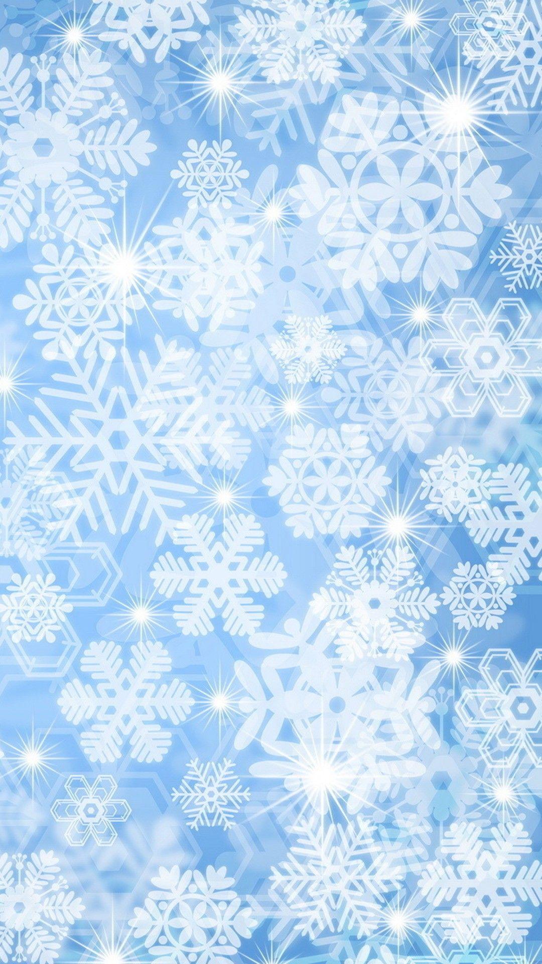 Christmas snowflakes and stars iPhone 6 plus wallpaper. Cute