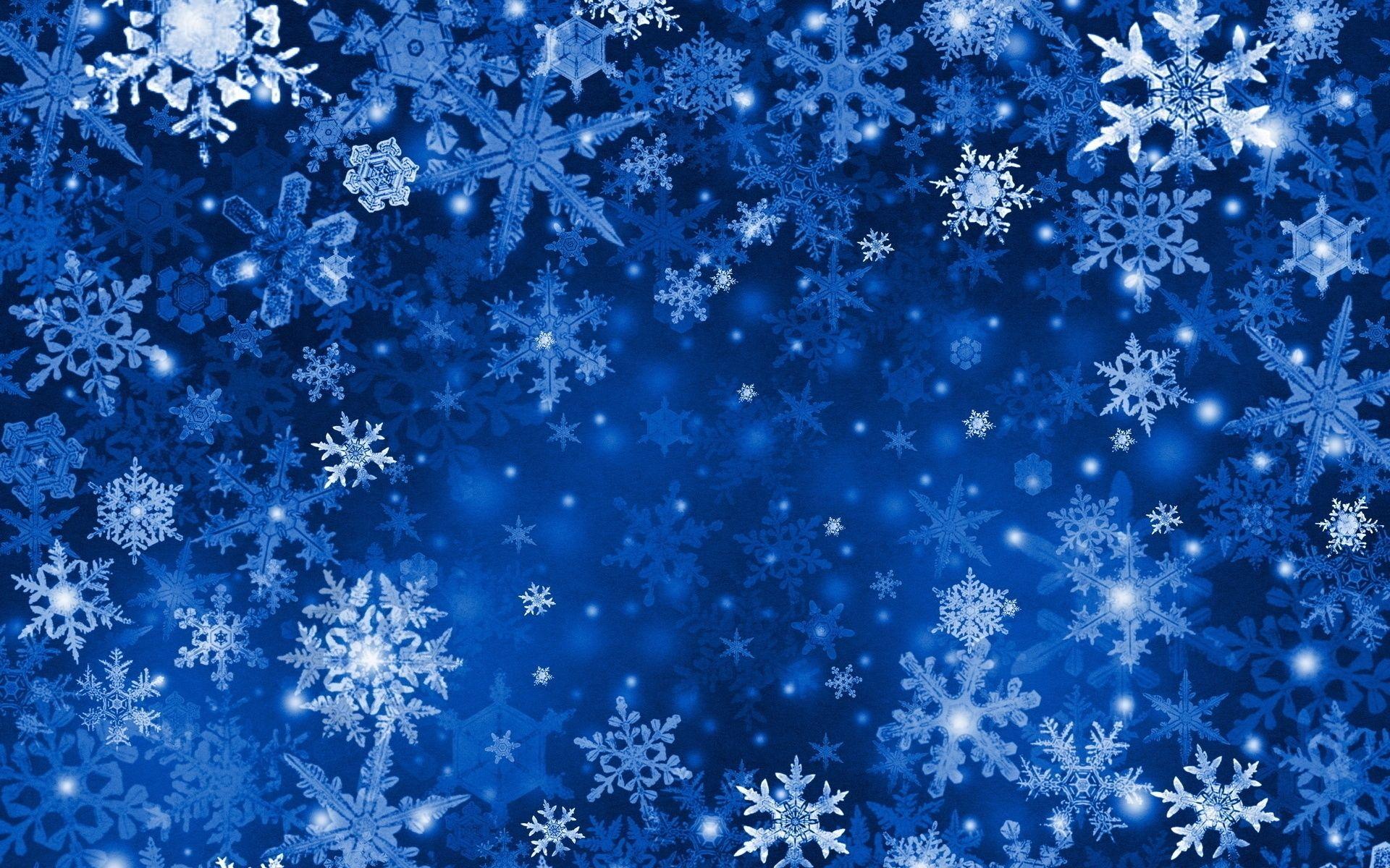 Christmas blue snowflake background