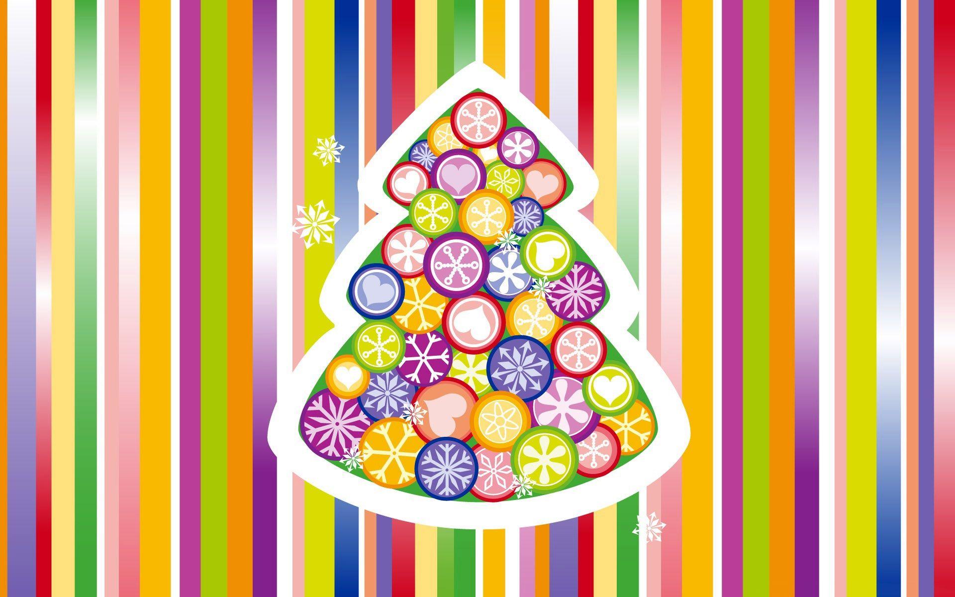 Christmas Tree Colorful Wallpaper