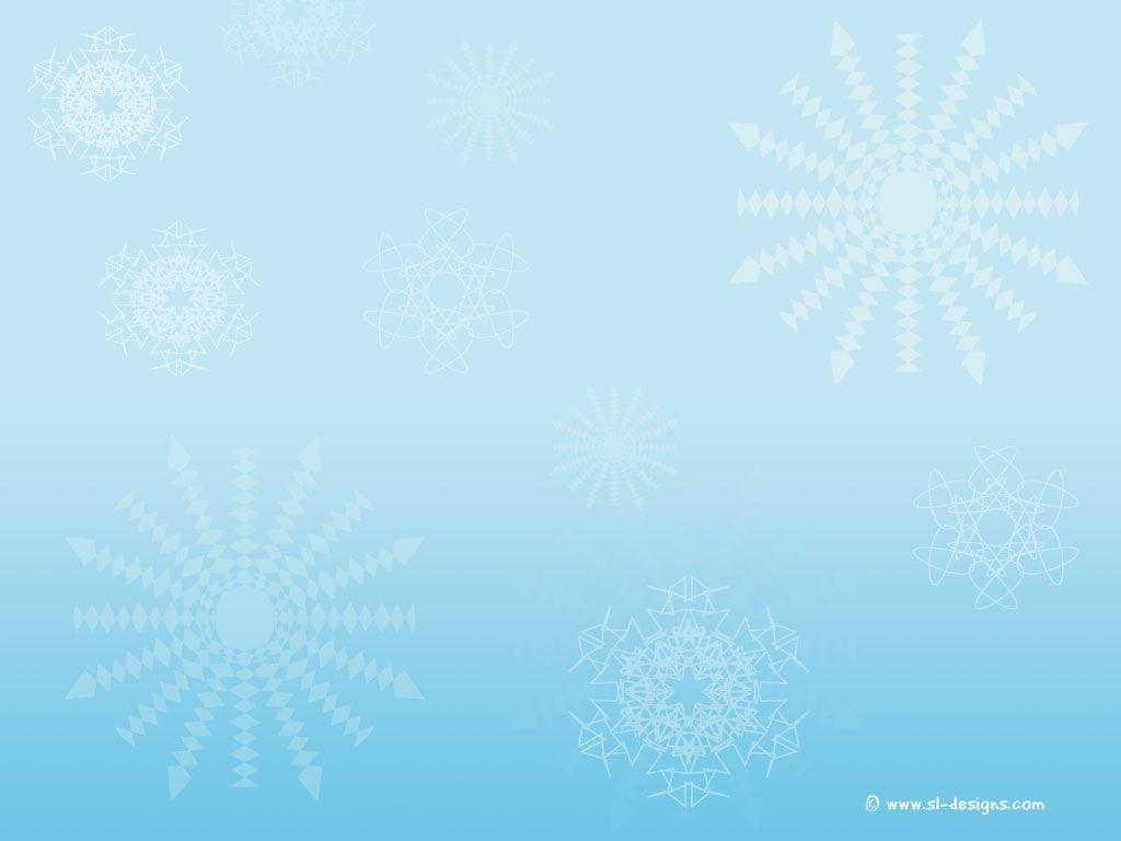 Snowflakes on light blue Christmas wallpaper