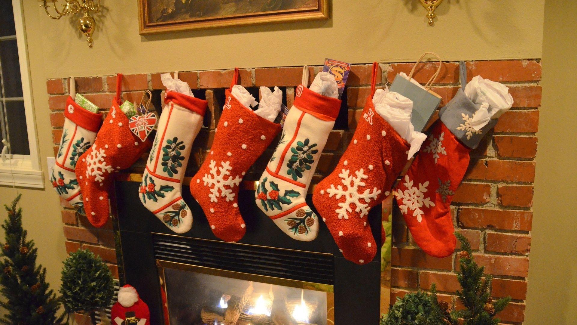 Christmas Socks, Socks, Stockings, Xmas Socks, Fireplace