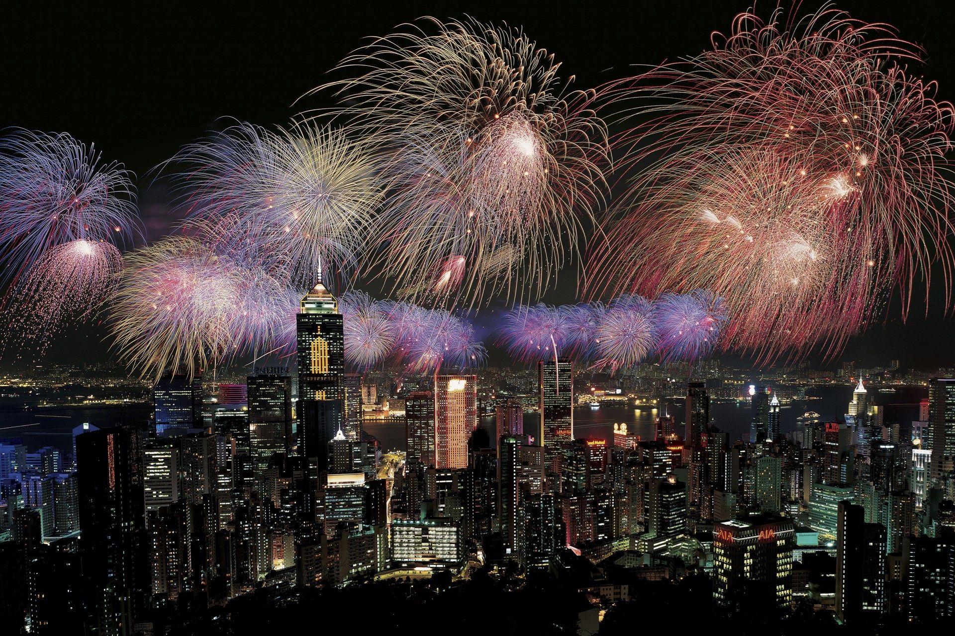 Hong Kong New Year's Eve Fireworks Wallpaper. Happy New Year 2018