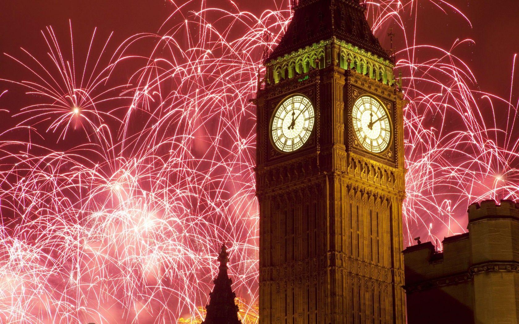 Cheerful London Eye New Year's Eve Wallpaper in HD for Free