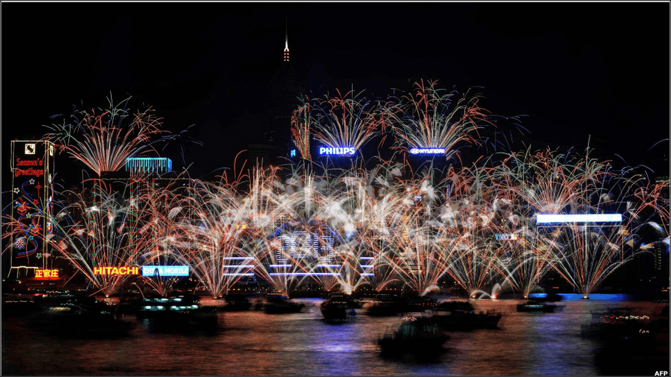 Hong Kong New Year's Eve Fireworks Wallpaper. Happy New Year 2018
