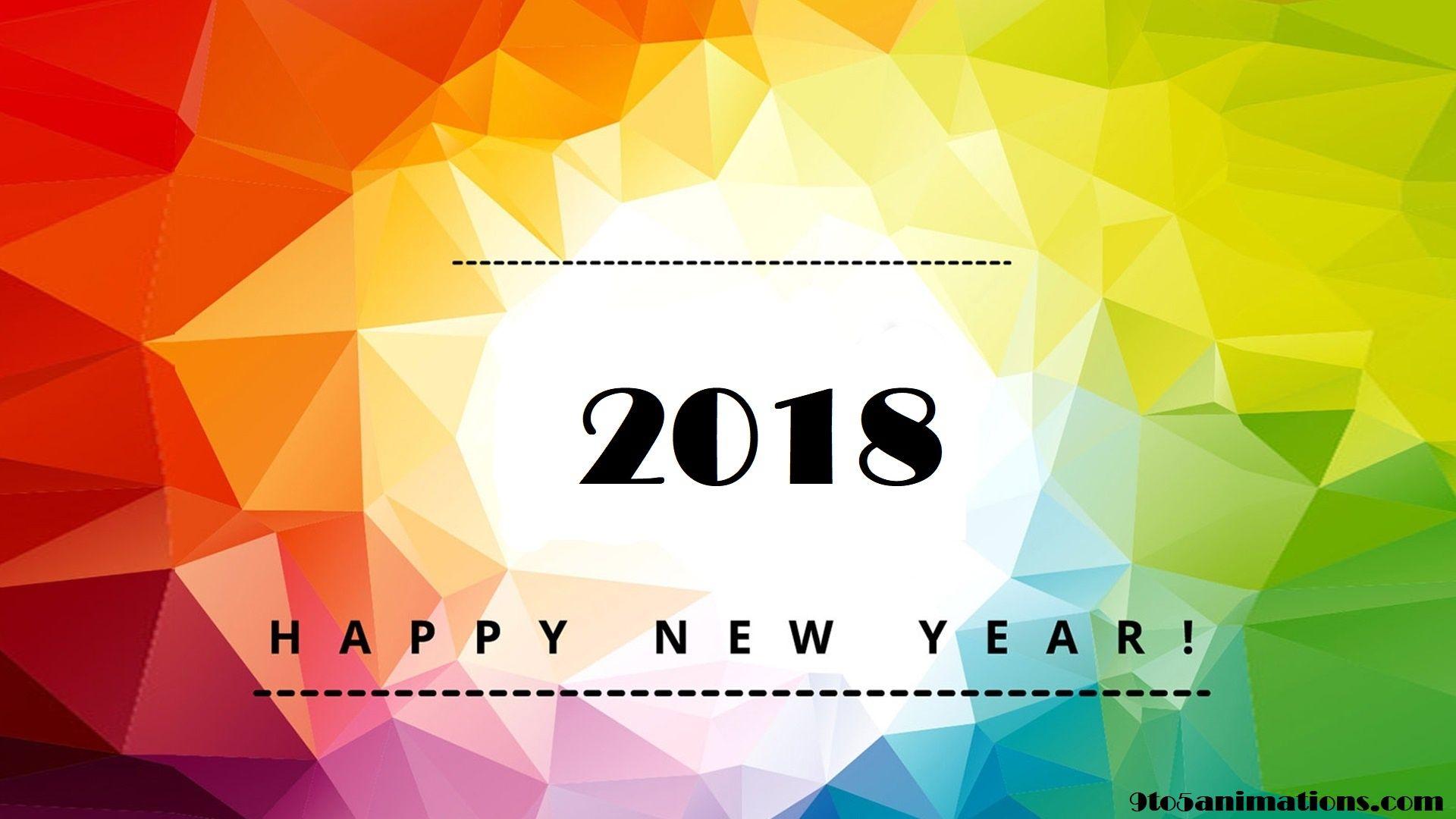 Happy New Year 2018 Colorful Wallpaper HDTo5Animations.Com