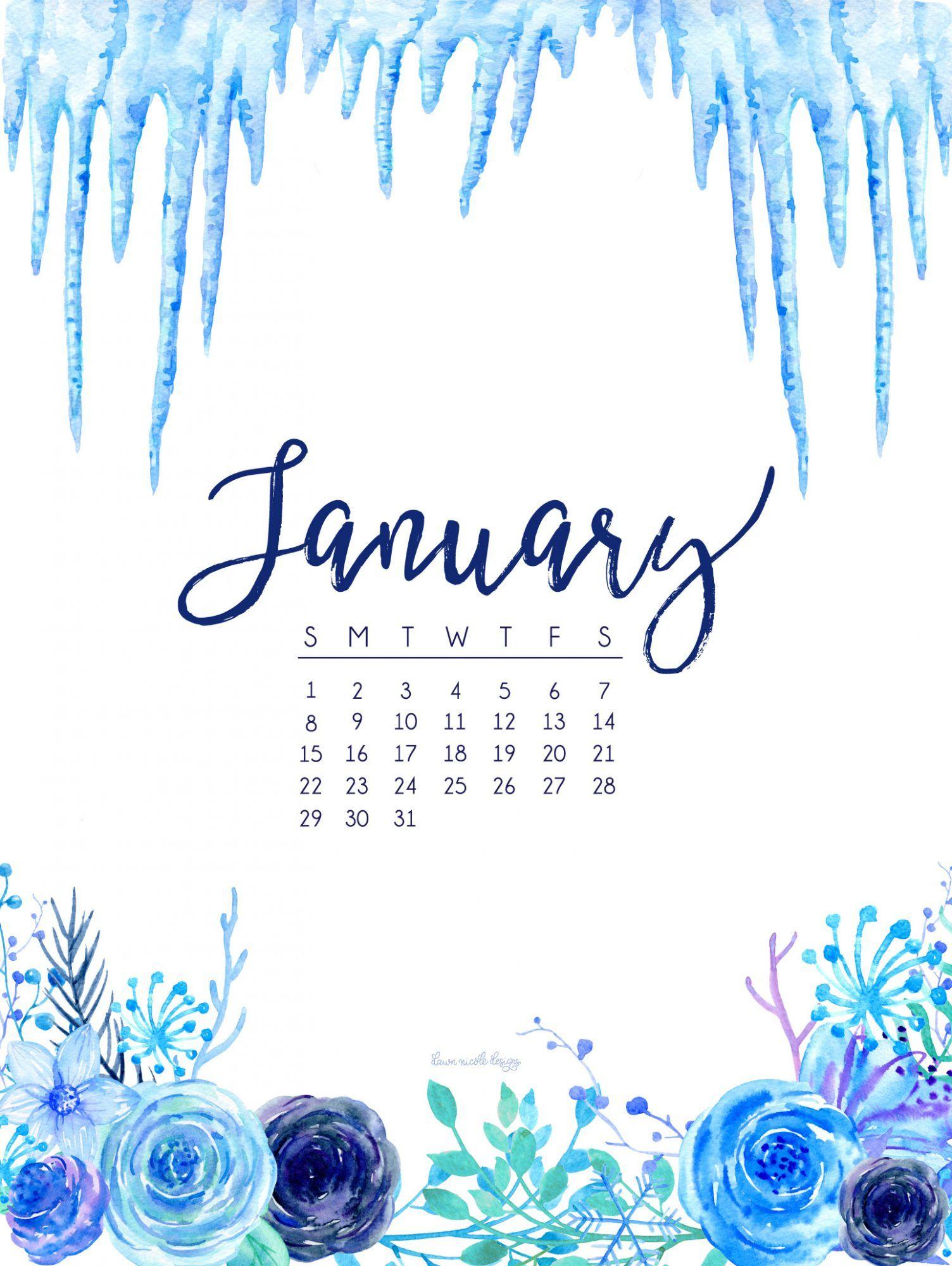 January 2017 Calendar + Tech Pretties. Dawn Nicole Designs®