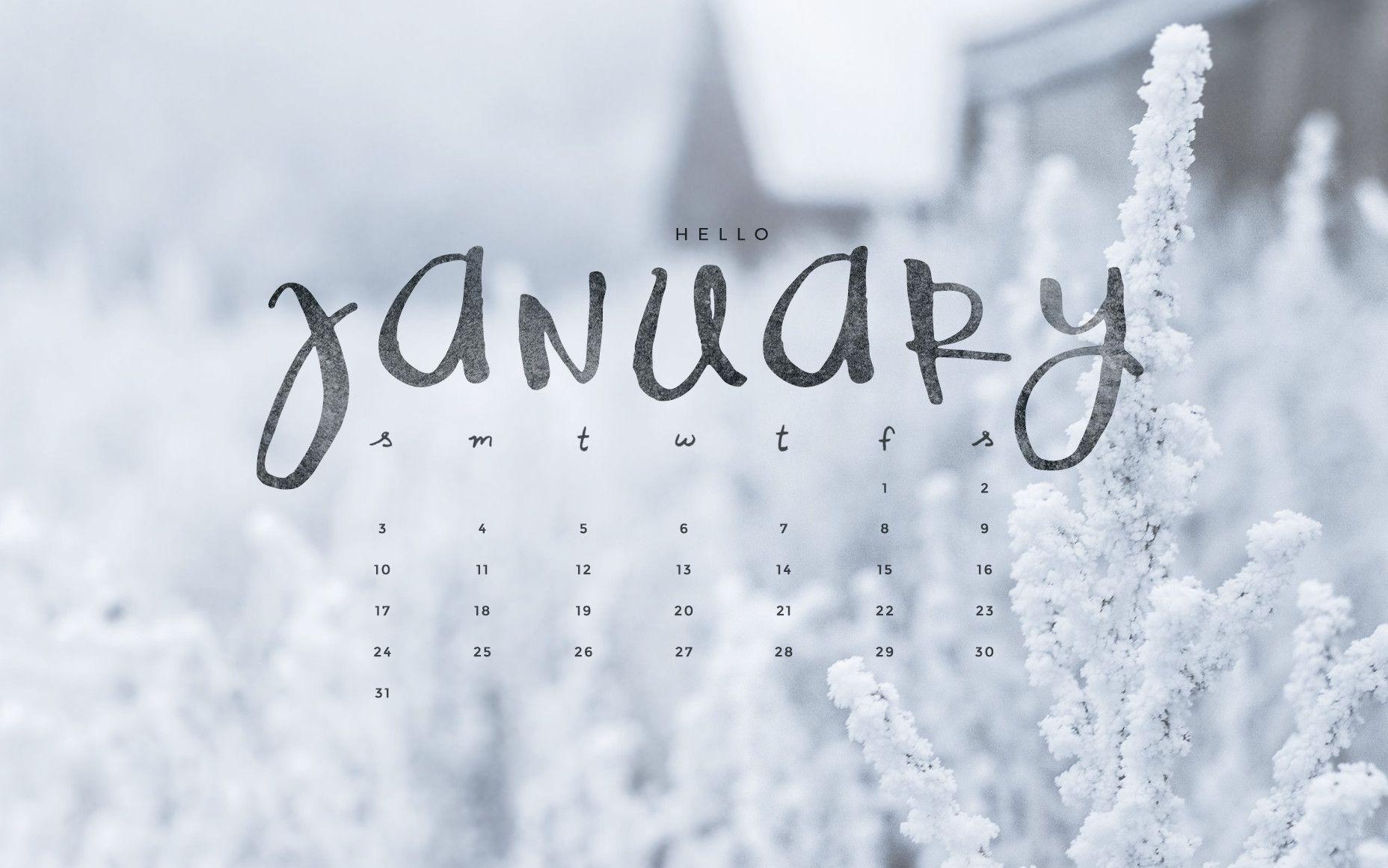 Hello January! Downloadable Calendar Freebie. Live Beautifully