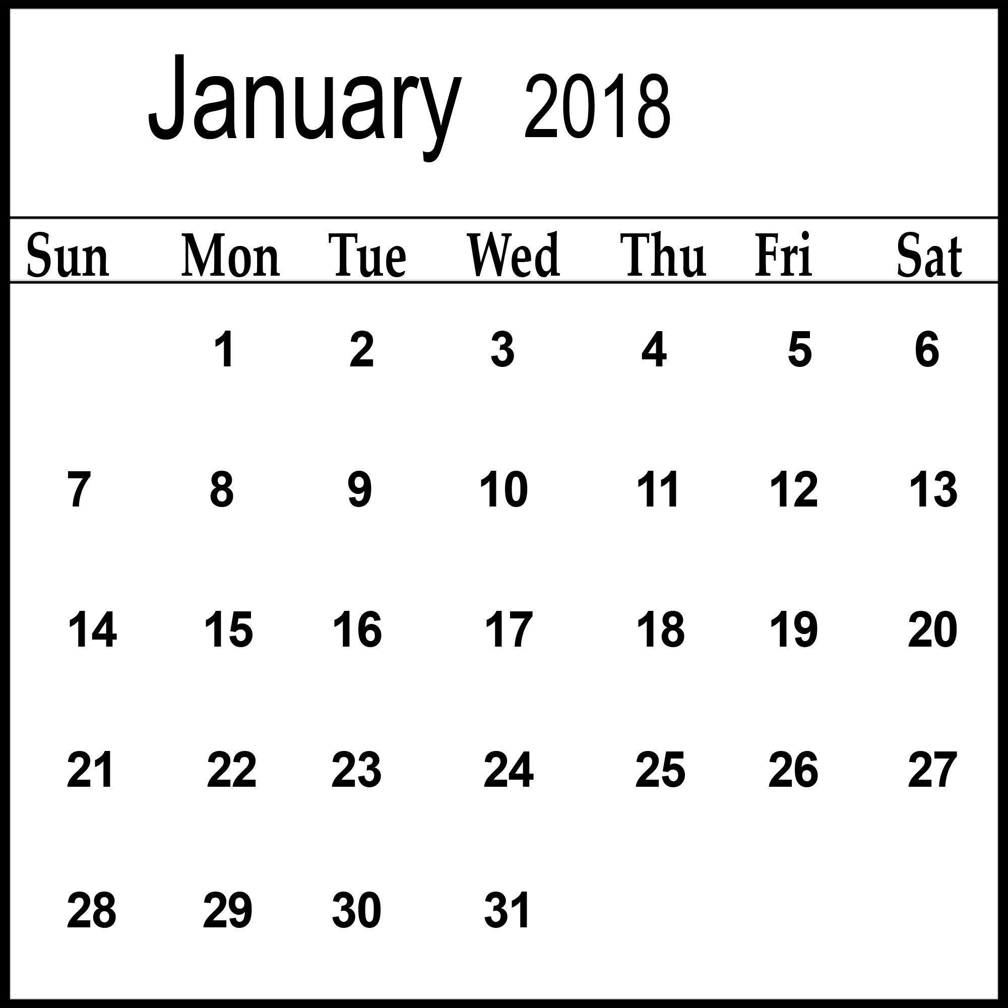 January 2018 Calendar Wallpapers Wallpaper Cave