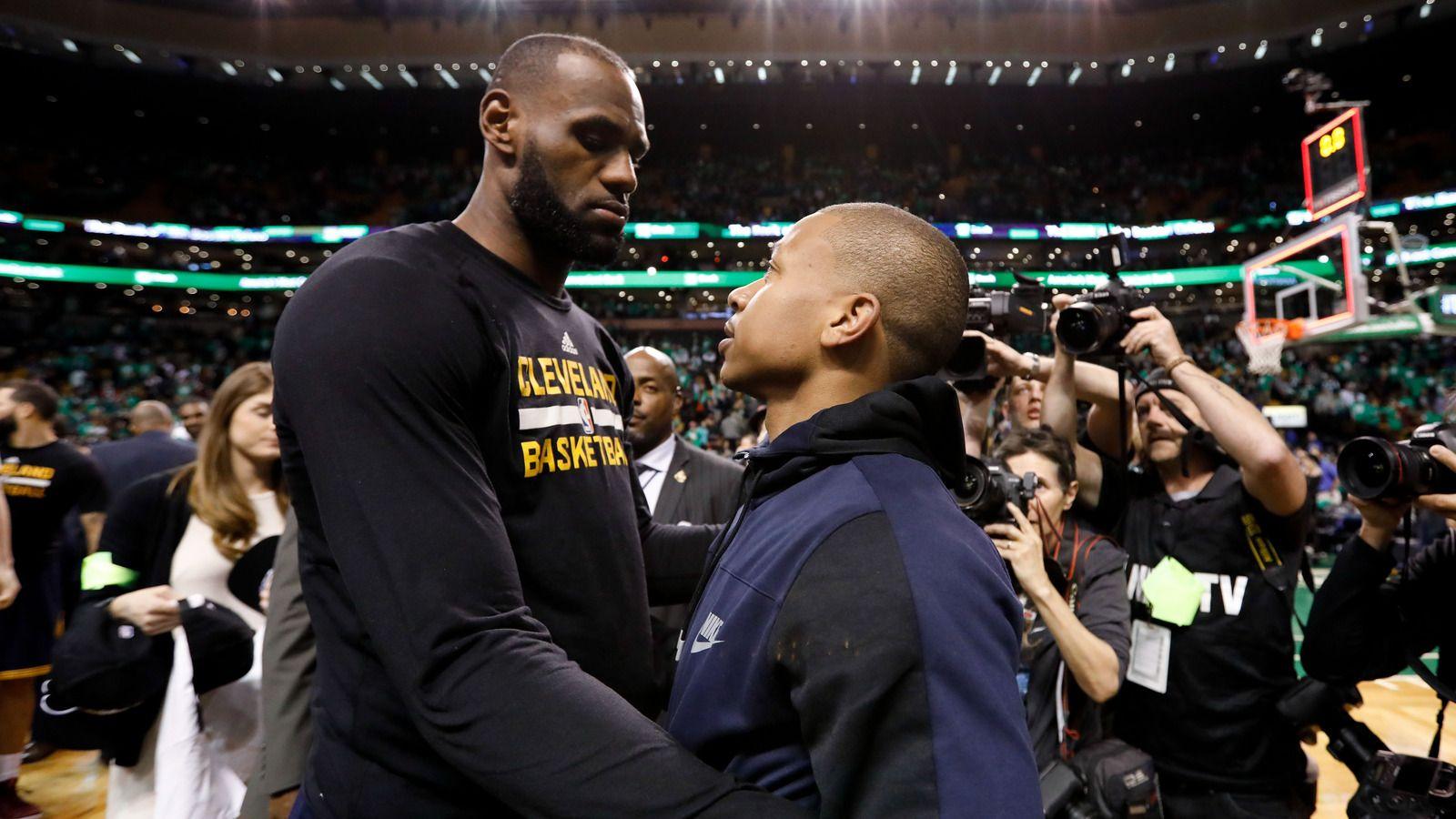 LeBron James, Isaiah Thomas share long embrace after series