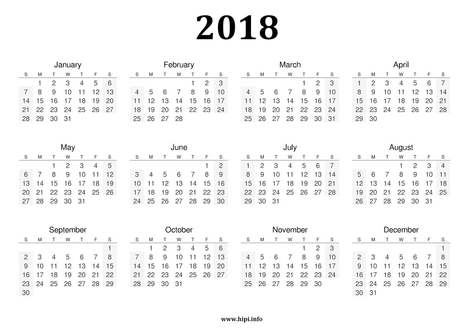 Calendars 2018 Wallpapers - Wallpaper Cave