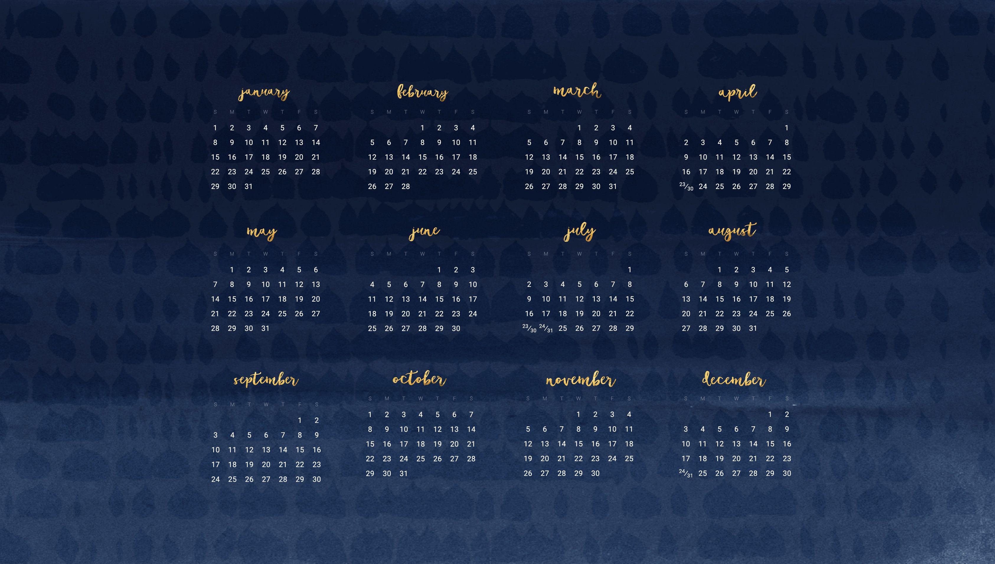 Wallpaper Calendars for 2018