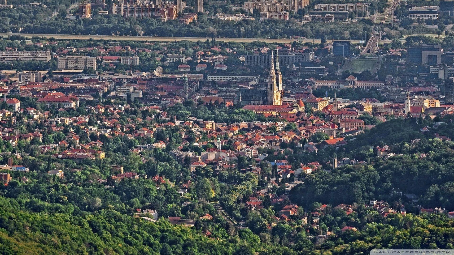 Panorama of Zagreb, Gornji grad i Novi Zagreb ❤ 4K HD Desktop