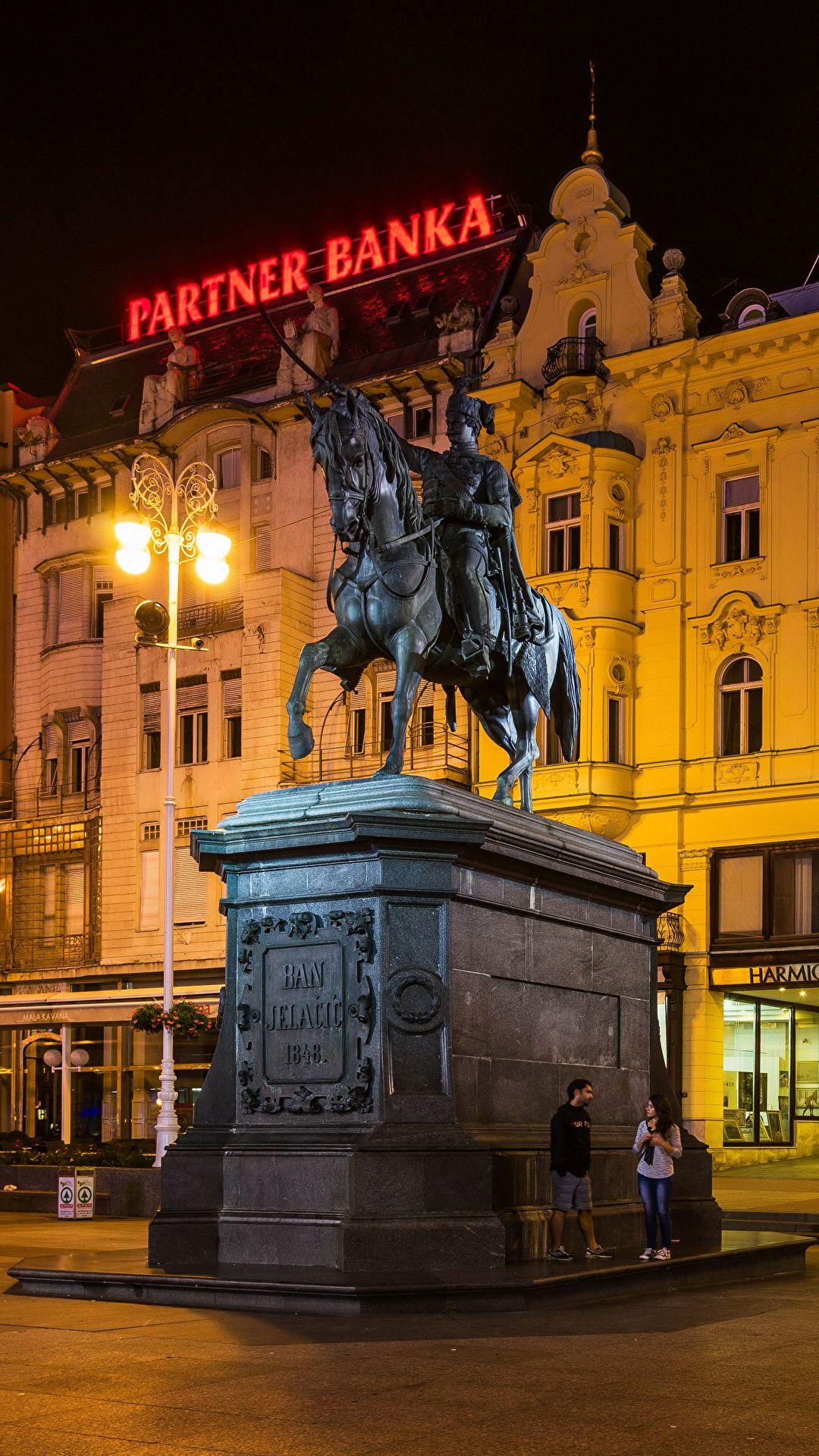 Picture City of Zagreb Croatia Monuments Street lights 1080x1920