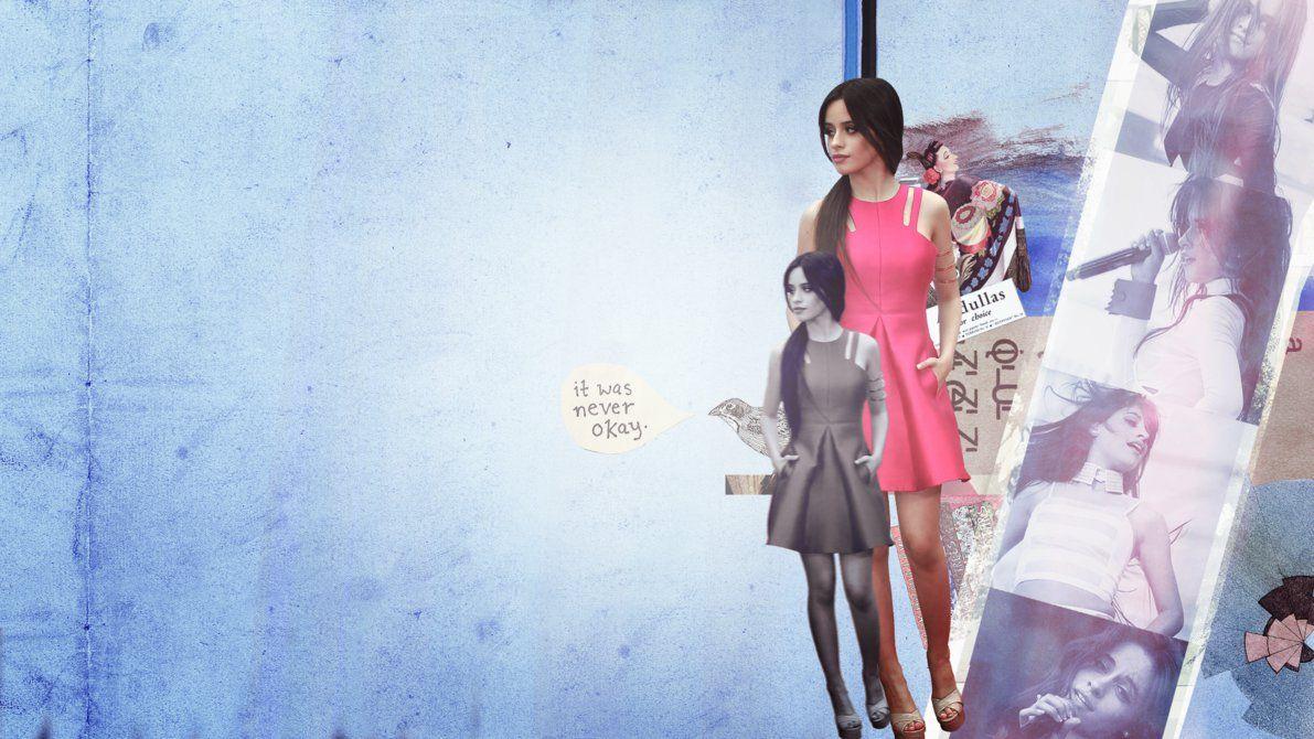 Camila Cabello Blue and Pink Wallpaper