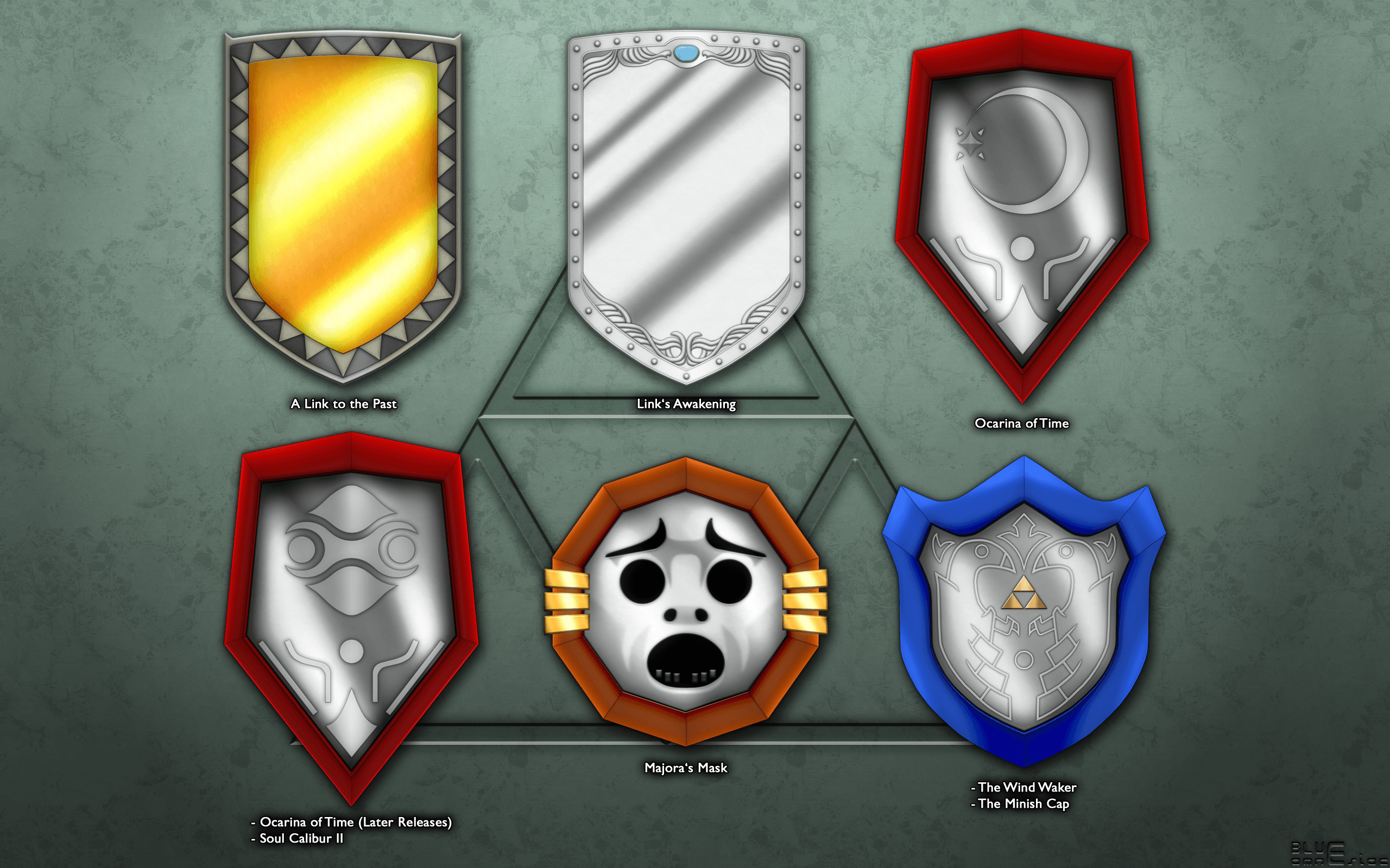Evolution of Link's Mirror Shield Wallpaper