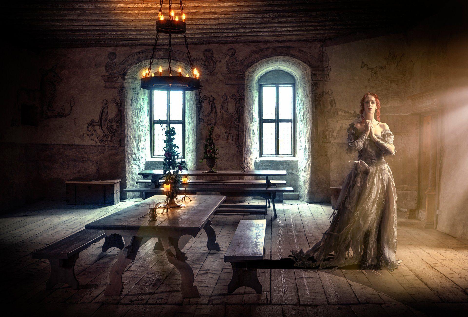 middle ages middle ages komnata.zal girl candles HD wallpaper